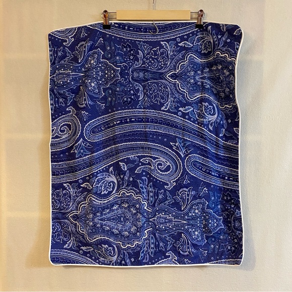 Set of 2 Lauren Ralph Lauren blue white cotton Putney Paisley standard shams - Picture 5 of 11